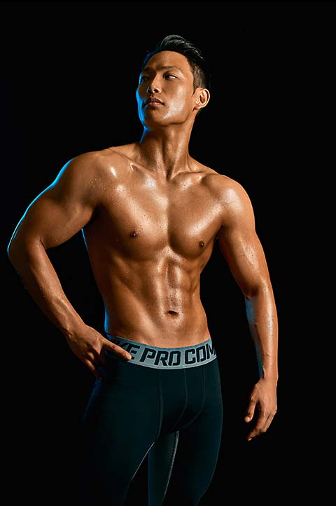 Portrait of Asian personal trainer in Los Angeles
